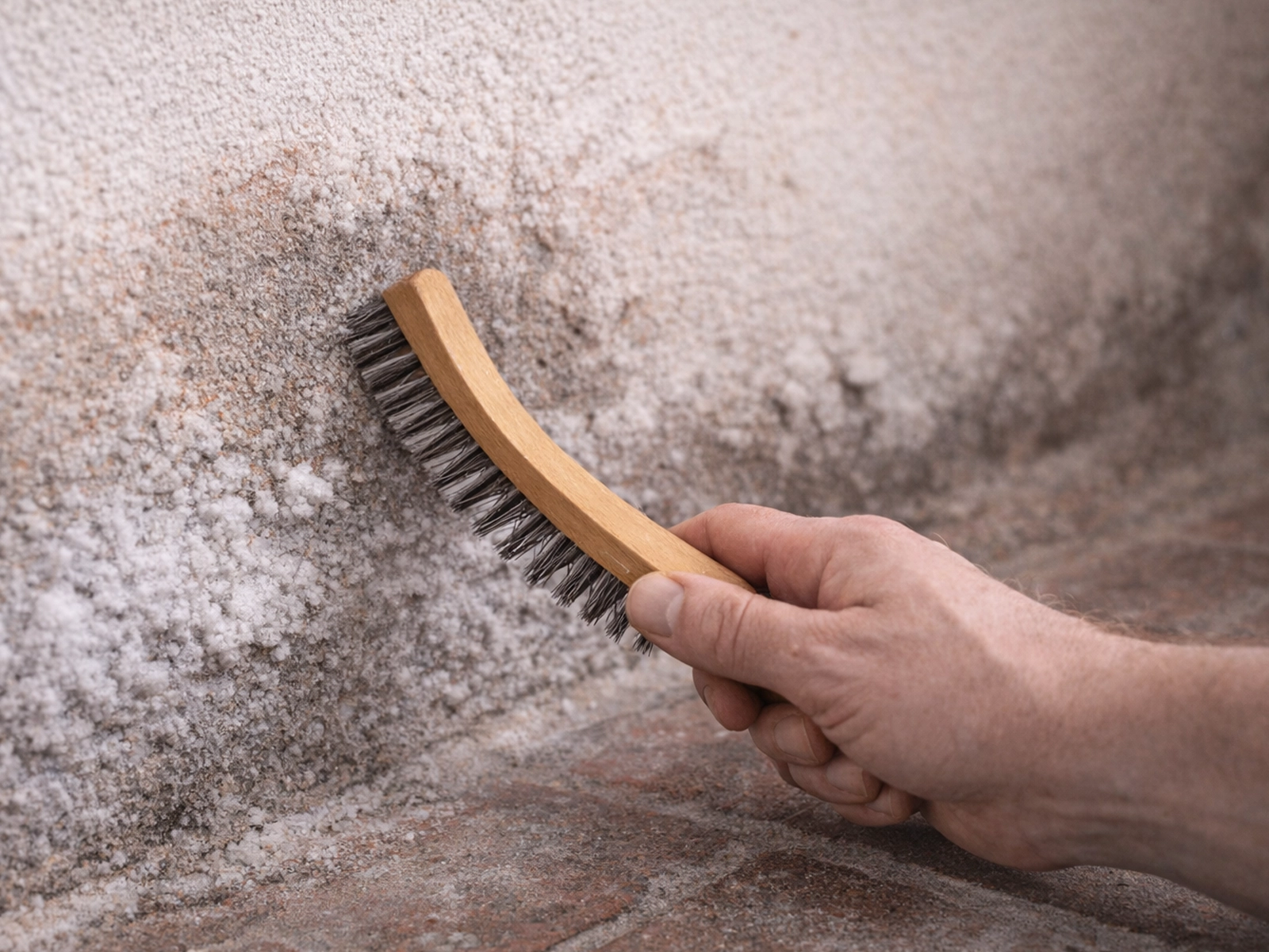 enlever salpetre mur brosse nettoyage